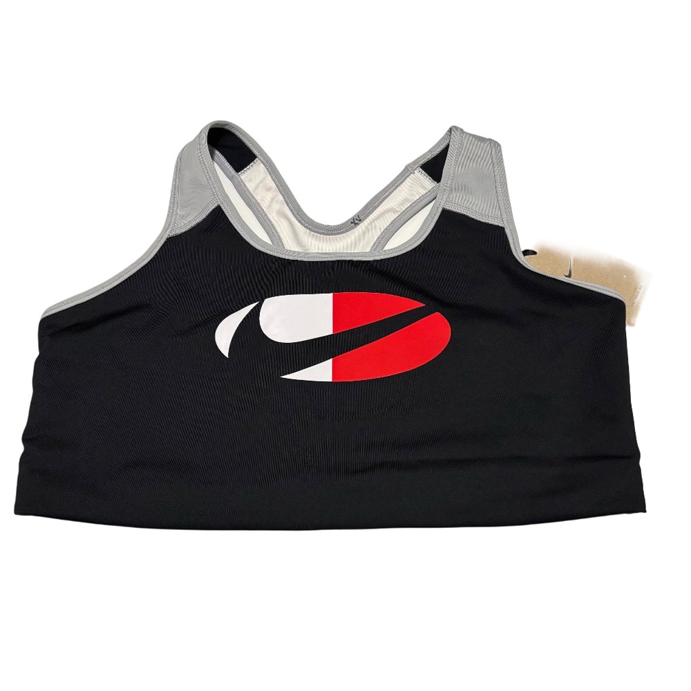 Women’s Nike Plus DriFit Swoosh Sports Bra in Black Sz 1X NWT